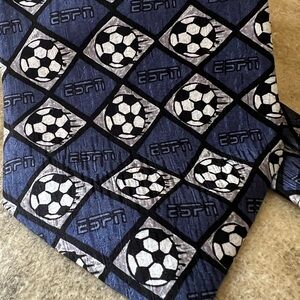 ESPN Blue Soccer Pattern Tie